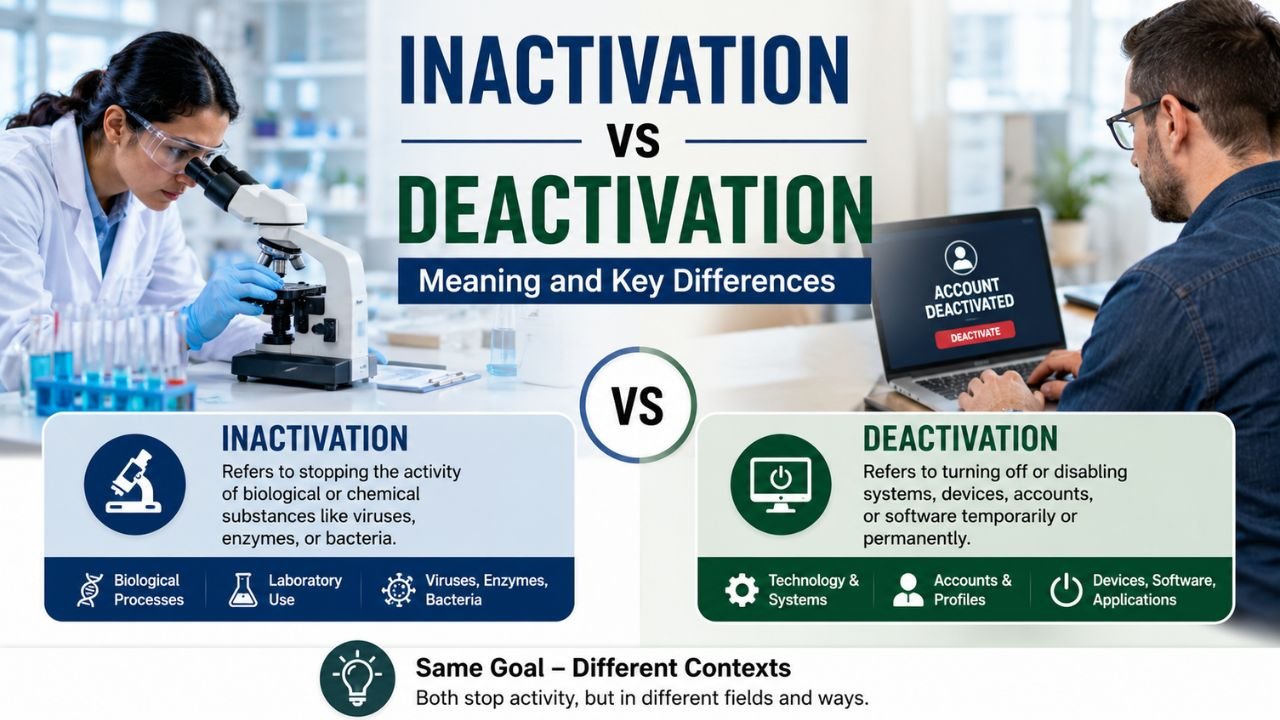 Understanding Inactivation vs. Deactivation can be confusing because the two words seem similar, yet they are used in different ways.