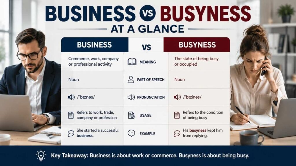 Business vs Busyness at a Glance