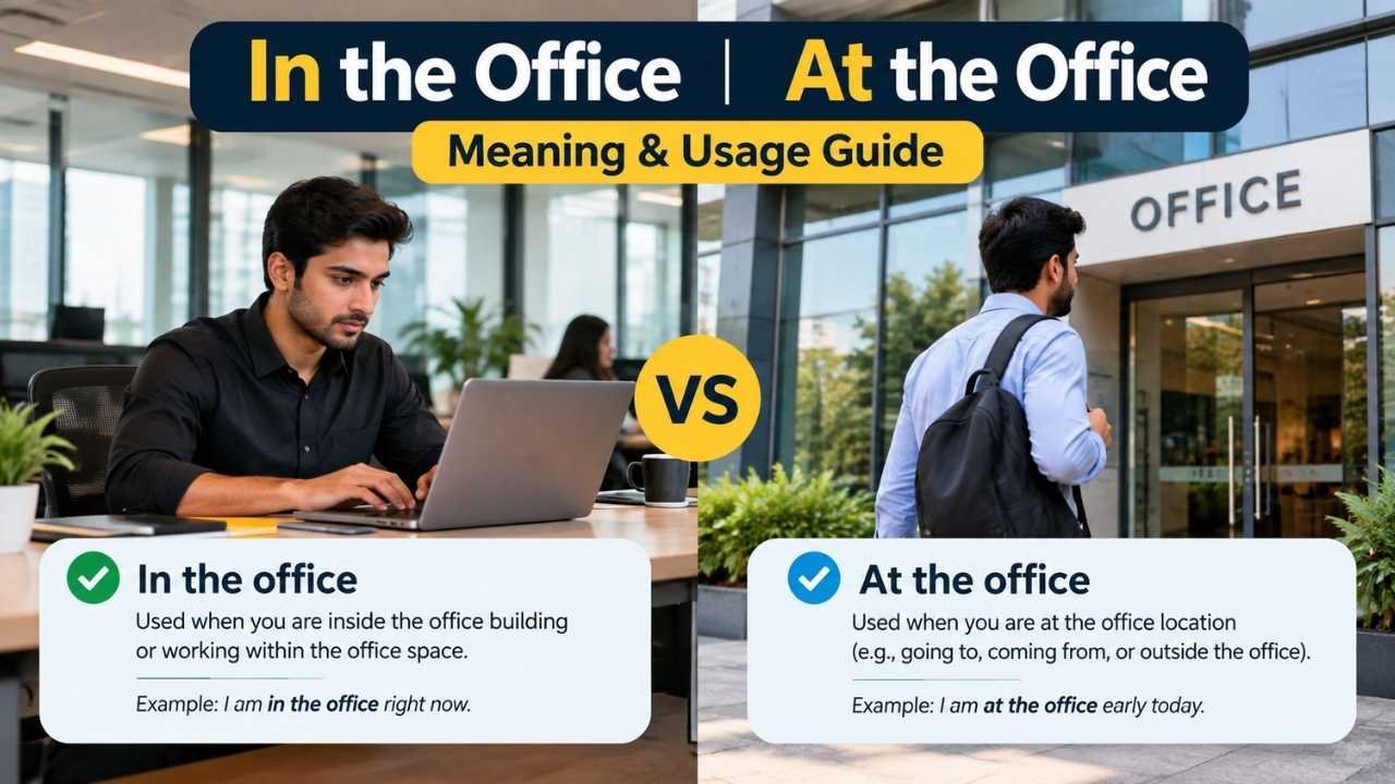 Many English learners often wonder whether they should say “in the office” or “at the office.”