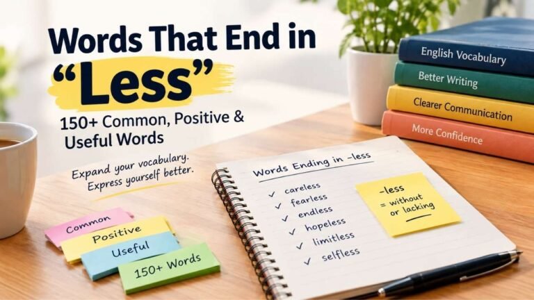 Words That End in Less: 150+ Common, Positive & Useful Words