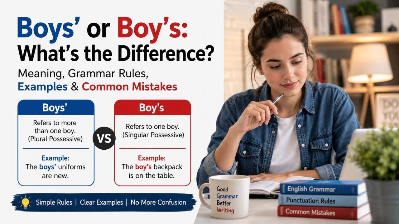 Understanding the difference between Boys' and Boy's can be confusing, especially if you're learning English grammar or trying to improve your writing.