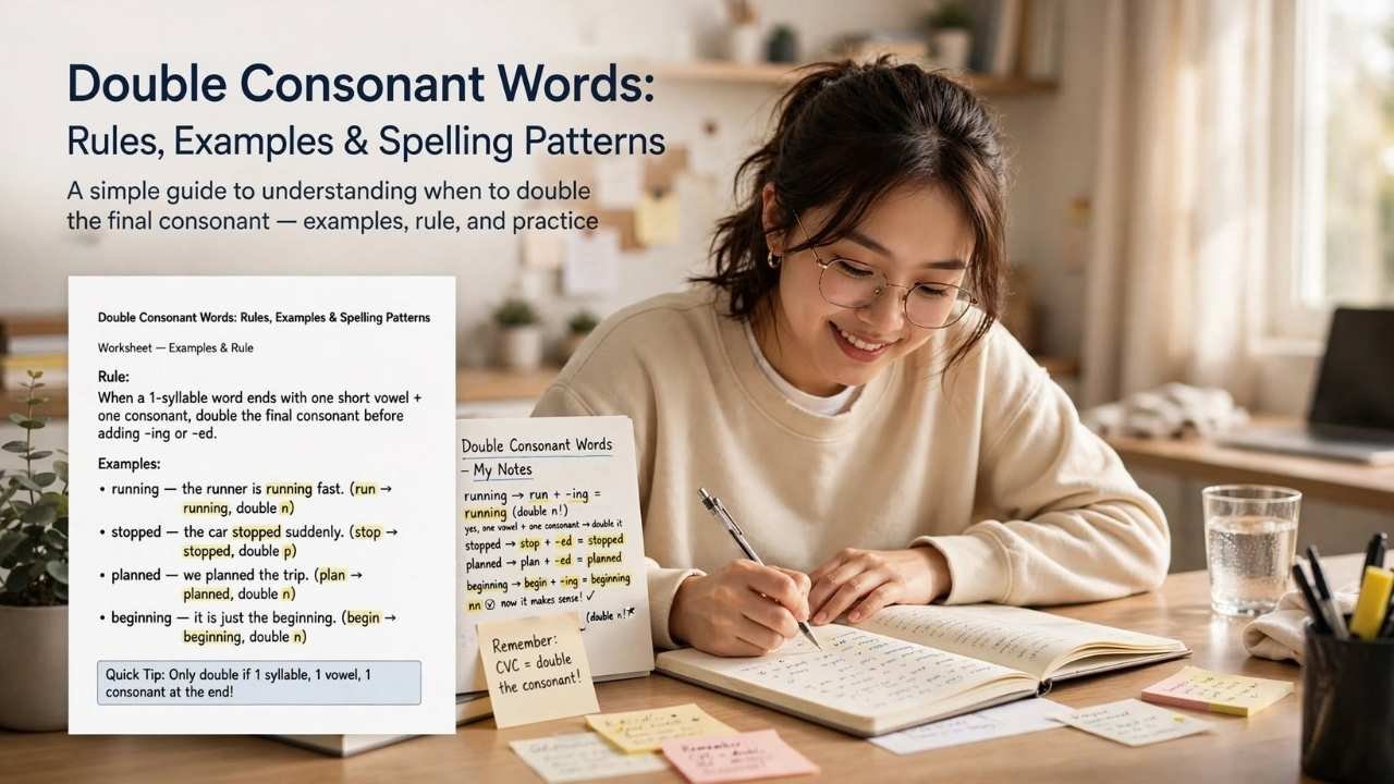 Double consonant words are an important part of English spelling