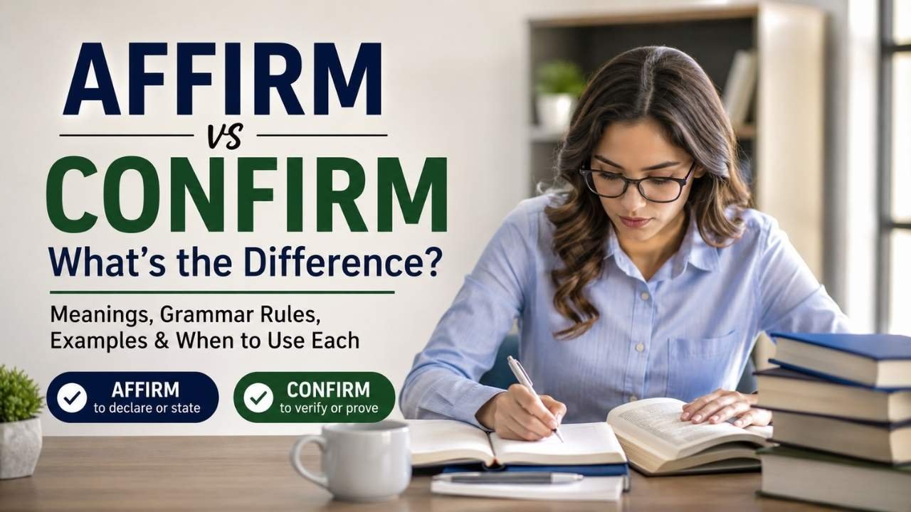 Many English learners wonder about the difference between affirm vs confirm because the two words seem similar but are used in different situations.