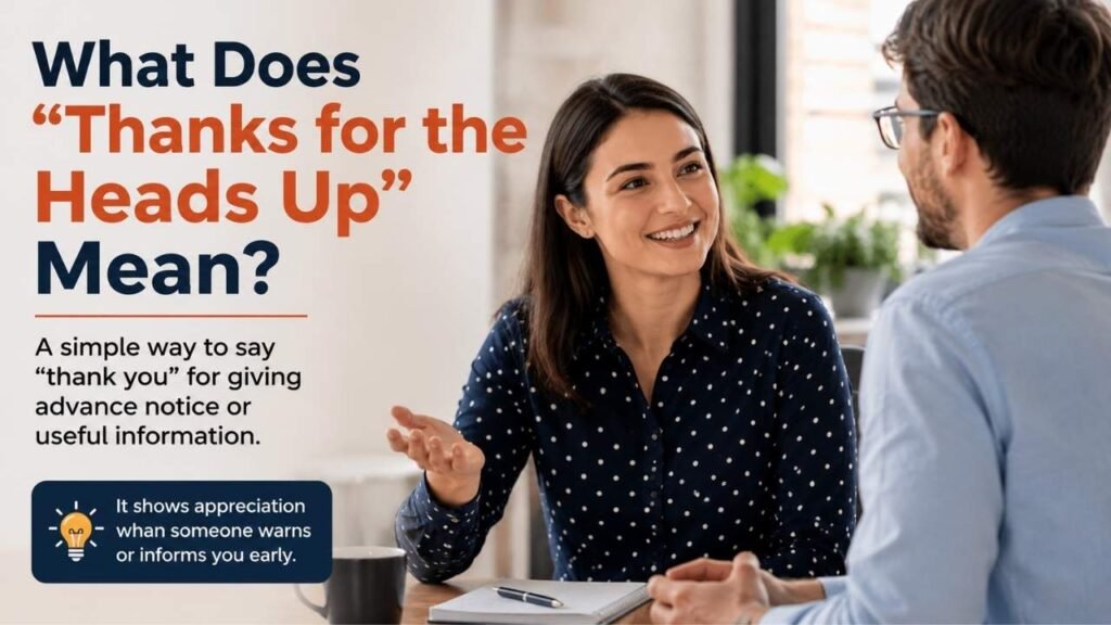 What Does "Thanks for the Heads Up" Mean?