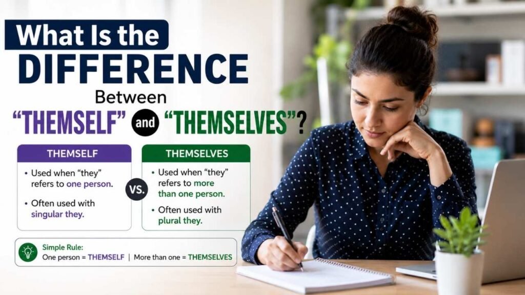Grammar comparison of themself and themselves with examples and usage rules